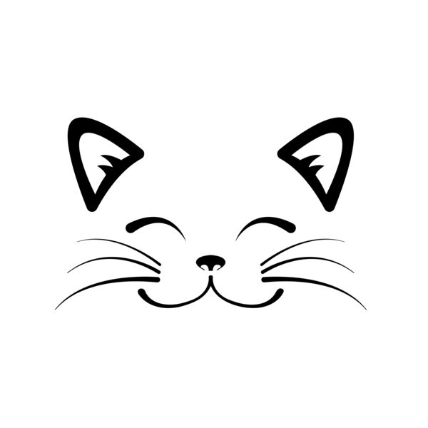 Floating Cat Face Black Thumbnail